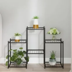 Planteborde - Living blomsterstativ 83x25x60 cm jern sort