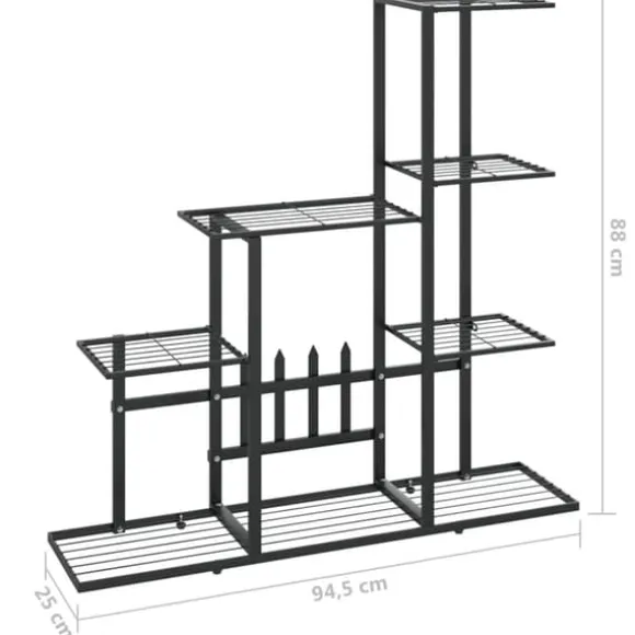 Planteborde - Living blomsterstativ 94,5x25x88 cm metal sort