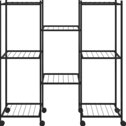 Planteborde - Living blomsterstativ med hjul 83x25x83,5 cm jern sort