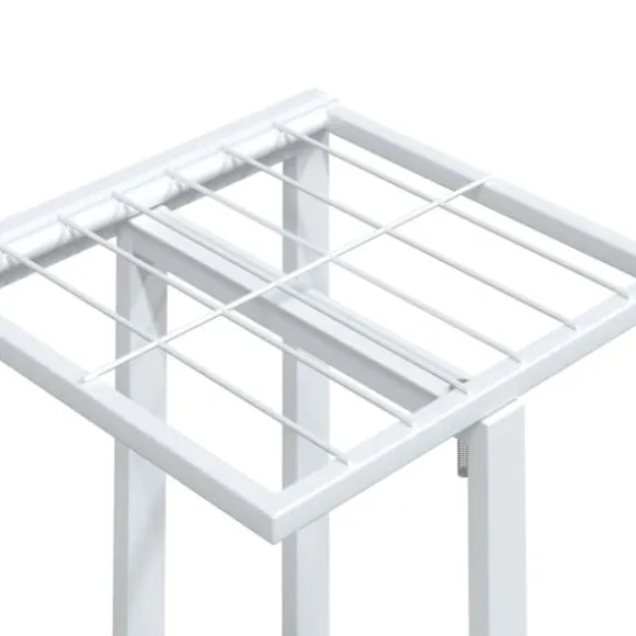 Planteborde - Living blomsterstativ 5 niveauer med hjul 44x23x100 cm jern hvid