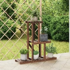 Planteborde - Living blomsterstativ 81x25x75,5 cm massivt fyrretræ