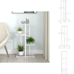 Planteborde - Living blomsterstativ i 4 niveauer 43x22x76 cm metal hvid