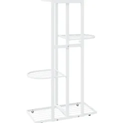 Planteborde - Living blomsterstativ i 4 niveauer 43x22x76 cm metal hvid