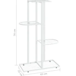 Planteborde - Living blomsterstativ i 4 niveauer 43x22x76 cm metal hvid