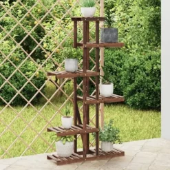 Planteborde - Living blomsterstativ 175x25x140,5 cm massivt fyrretræ