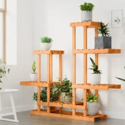Planteborde - Living blomsterstativ 95x25x96 cm massivt fyrretræ