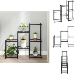 Planteborde - Living blomsterstativ 83x25x80 cm jern sort