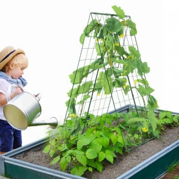 Planteespalier, 117x84 cm, Grøn, Metal