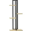 Planteholder 4 niveauer justerbar 110 cm træ sort/natur til inde/ude