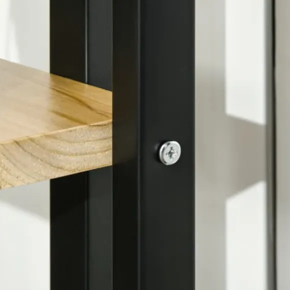 Planteholder 4 niveauer justerbar 110 cm træ sort/natur til inde/ude