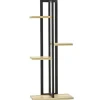 Planteholder 4 niveauer justerbar 110 cm træ sort/natur til inde/ude