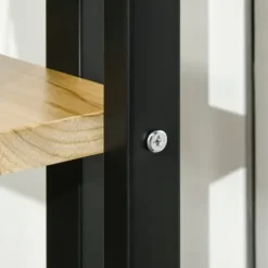 Planteholder 4 niveauer justerbar 110 cm træ sort/natur til inde/ude