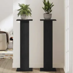 Planteholder 2 stk - Modern planteudstiller i sort eg | Størrelse: 30x30x95 cm