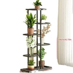Planteholder, 6 til 8 niveauer, metal konstruktion,6-sort