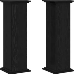Planteholder i konstrueret træ - Moderne plante stativ | Farve: Sort | Størrelse: 33x33x100 cm