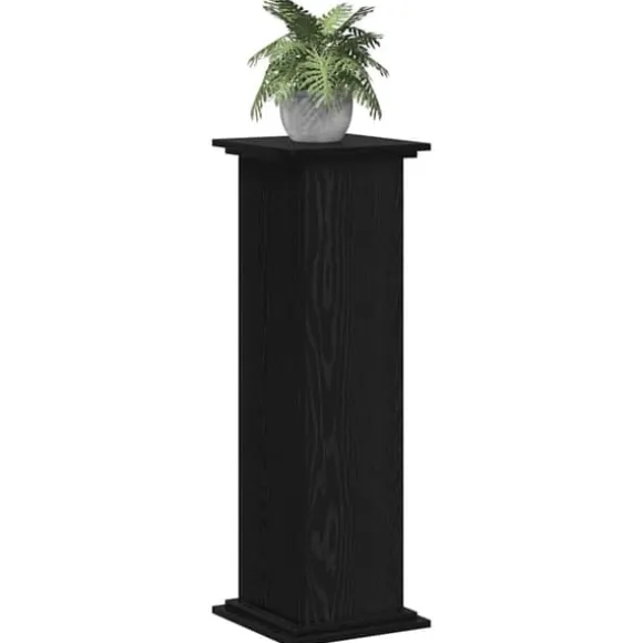 Planteholder i konstrueret træ - Moderne plante stativ | Farve: Sort | Størrelse: 33x33x100 cm