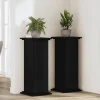 Planteholder i konstrueret træ - Elegant plante stativ | Farve: Sort | Størrelse: 33x33x80 cm