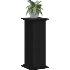 Planteholder i konstrueret træ - Elegant plante stativ | Farve: Sort | Størrelse: 33x33x80 cm