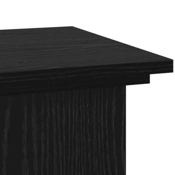 Planteholder i konstrueret træ - Elegant plante stativ | Farve: Sort | Størrelse: 33x33x80 cm