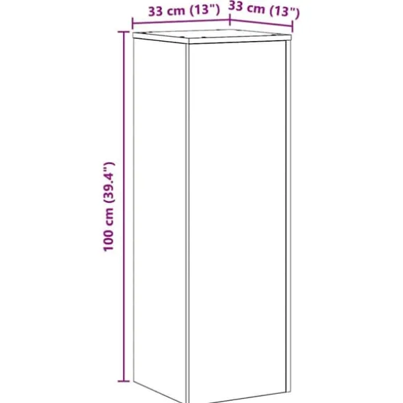 Planteholder i sort eg - Moderne design til indendørs/udendørs brug | Størrelse: 33x33x100 cm