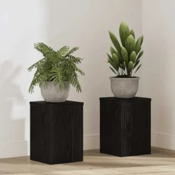 Planteholder sæt 2 stk - Moderne plante stands i sort eg | Størrelse: 20x20x30 cm