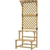 Planteholder træ 2 niveauer med espalier 60x50x166 cm gul til have/terrasse