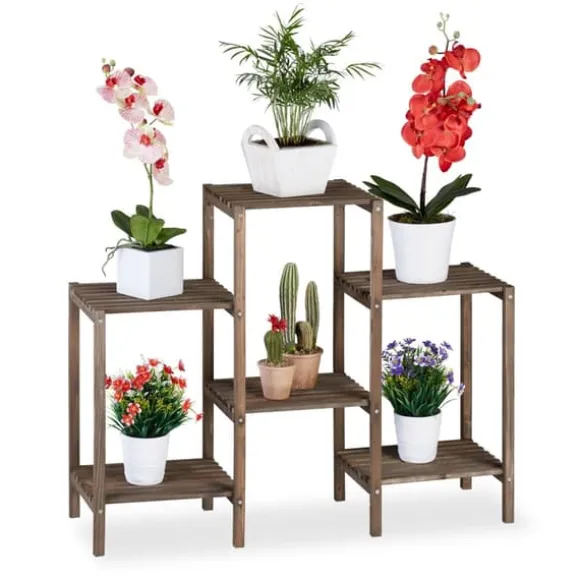 Planteholder, Træ, 70x89x27 cm, Brun