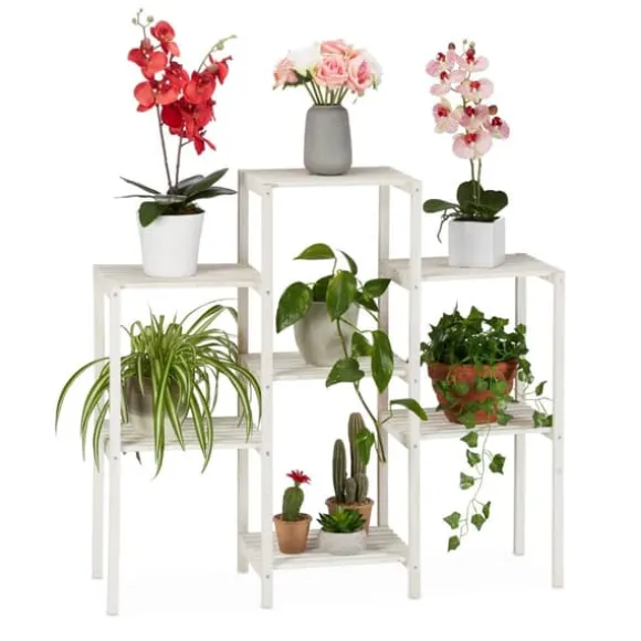 Planteholder, Træ, 70x89x26,5 cm, Hvid