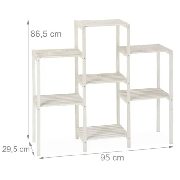 Planteholder, Træ, 70x89x26,5 cm, Hvid