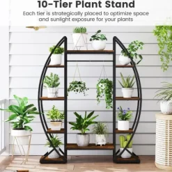 Planteholder, 130x30x160 cm, Brun