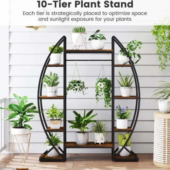 Planteholder, 130x30x160 cm, Brun