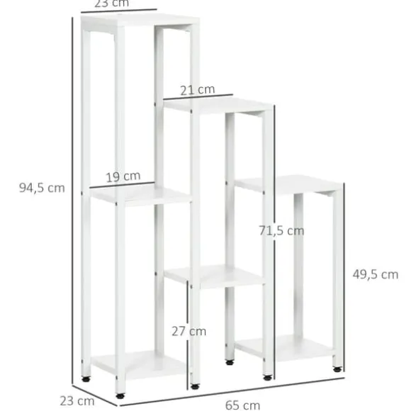 Planteholder, 65x23x94,5 cm, Hvid