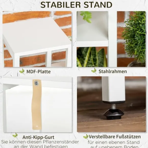 Planteholder, 65x23x94,5 cm, Hvid