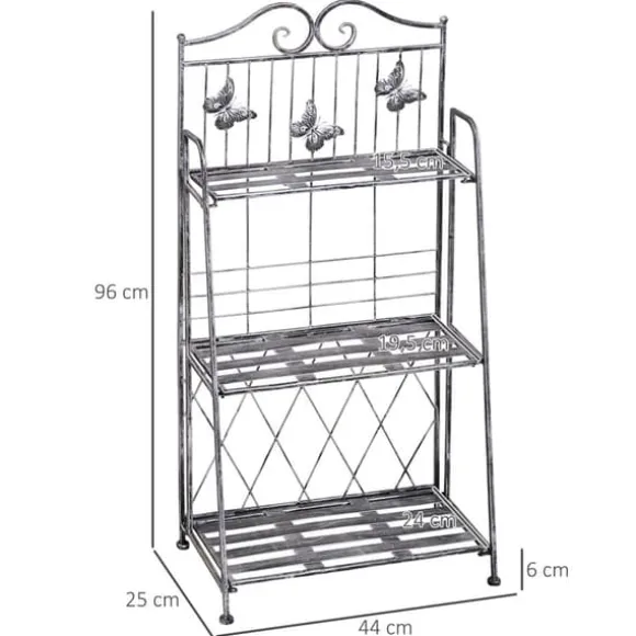 Planteholder, 44x25x96 cm, Sølv