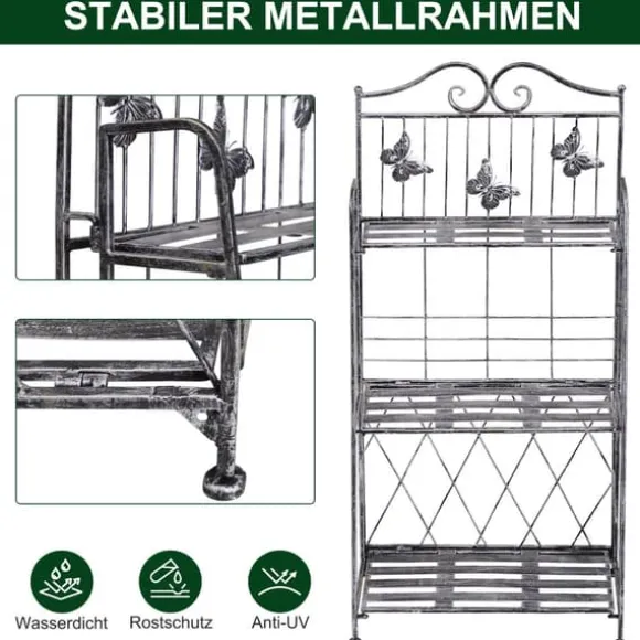 Planteholder, 44x25x96 cm, Sølv