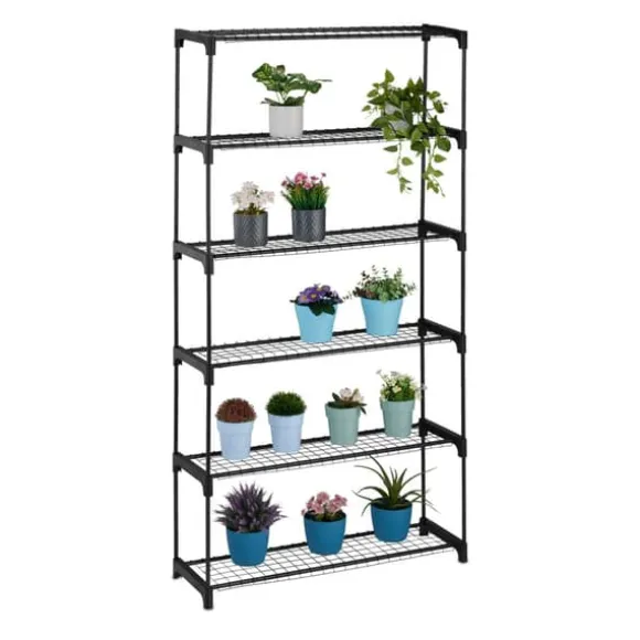 Planteholder, 174x91x28,5 cm, Sort, Metal