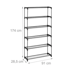 Planteholder, 174x91x28,5 cm, Sort, Metal