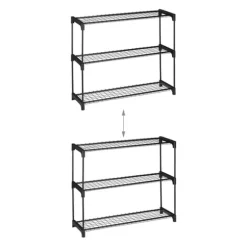 Planteholder, 174x91x28,5 cm, Sort, Metal