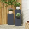 Planteholdere 3 pcs - Minimalistisk Udendørs Design | Farve: Antracit | Størrelse: 24x24x75 cm