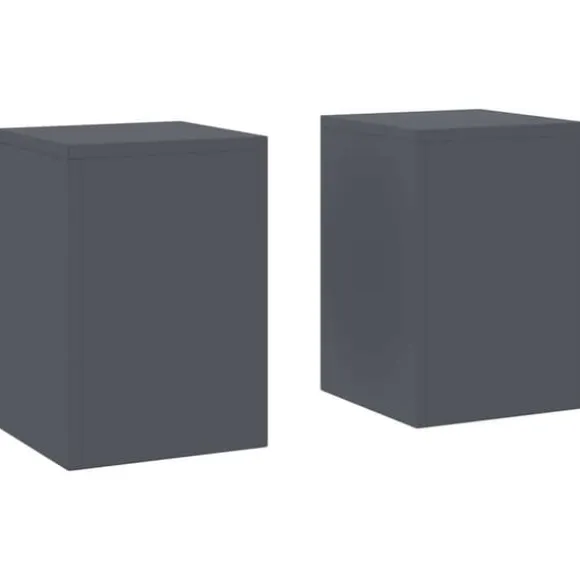 Planteholdere 2 stk - Minimalistisk Stål | Farve: Antracit | Størrelse: 24x24x35 cm