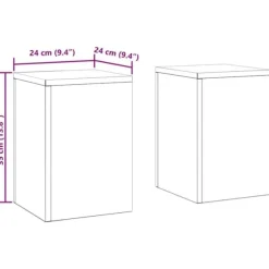Planteholdere 2 stk - Minimalistisk Stål | Farve: Antracit | Størrelse: 24x24x35 cm