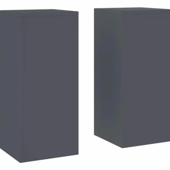Planteholdere 2 stk - Minimalistisk Stål | Farve: Antracit | Størrelse: 24x24x55 cm