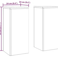 Planteholdere 2 stk - Minimalistisk Stål | Farve: Antracit | Størrelse: 24x24x55 cm