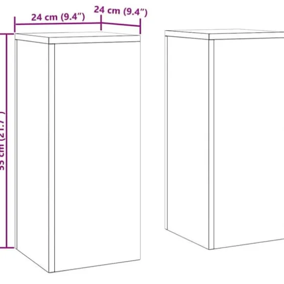 Planteholdere i rustfrit stål - Minimalistisk udendørs design | Størrelse: 24x24x55 cm | Farve: Sølv | 2 pcs