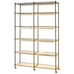 Plantehylde, 6-niveaus dobbelt række indendørs planteholder, 120x35x180 cm, metal