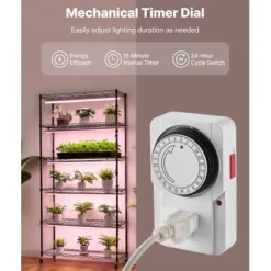 Plantehylde, 6-niveaus indendørs planteholder med vækstlys, 90x35x180 cm, metal