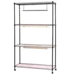 Plantehylde, 4-niveaus indendørs planteholder med vækstlys, 90x35x150 cm, metal