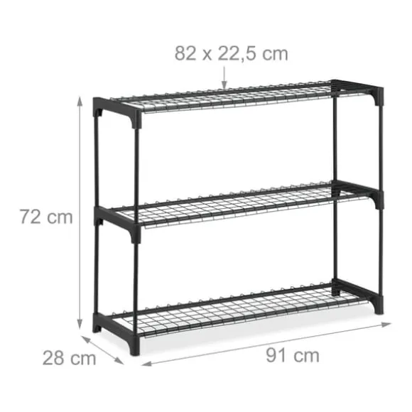 Plantehylde, 72x91x28 cm, Sort