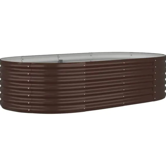 Plantekasse i galvaniseret stål - Højbed til have og terrasse | Størrelse: 152x80x36 cm | Farve: Brun