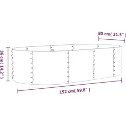 Plantekasse i galvaniseret stål - Højbed til have og terrasse | Størrelse: 152x80x36 cm | Farve: Brun